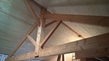 Charpente Ferme Latine Douglas Gujan, Bordeaux, Gironde, Bassin d'Arcachon - 33